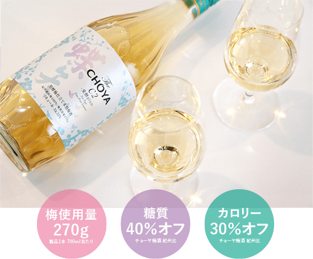 梅使用量270g 製品1本 700mlあたり 糖質 40%オフ チョーヤ梅酒 紀州比 カロリー30%オフ チョーヤ梅酒 紀州比